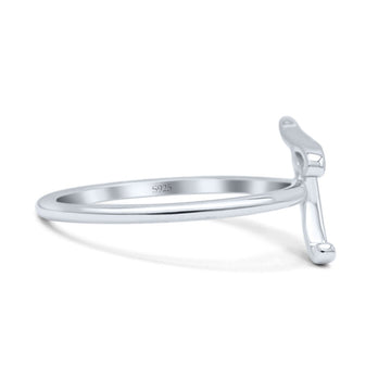 Initial T Alphabet Letter Name Monogram Stackable Statement Thumb Ring Band